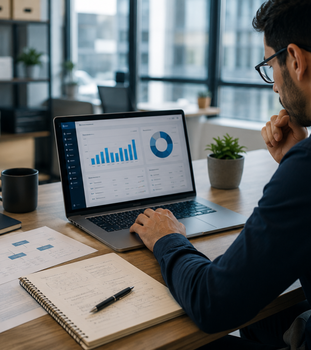 Profesional trabajando con información empresarial en SAP S/4HANA Cloud